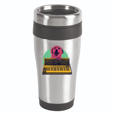 Dog Playing Piano 16oz Travel Tumbler