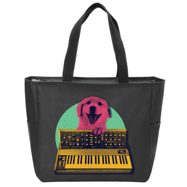 Dog Playing Piano Zip Tote Bag
