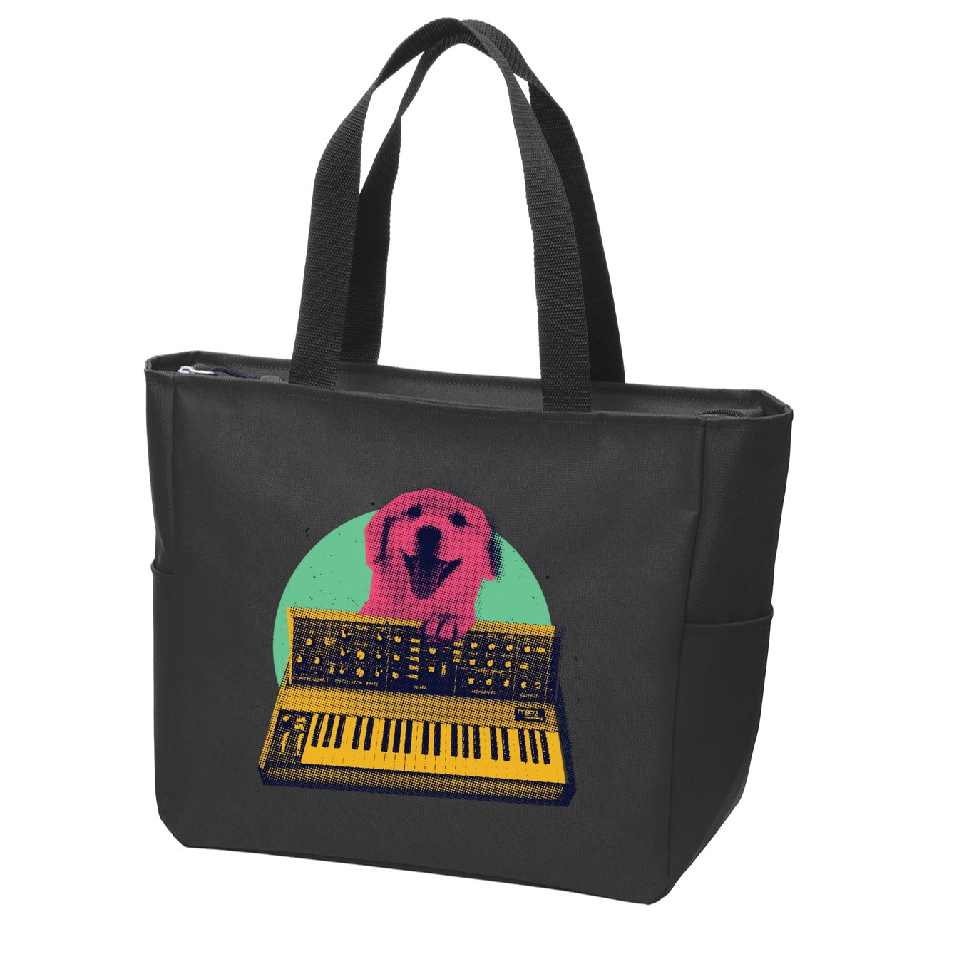 Dog Playing Piano Zip Tote Bag