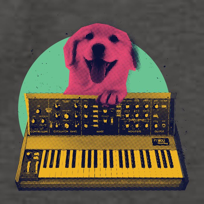 Dog Playing Piano Vector Backpack