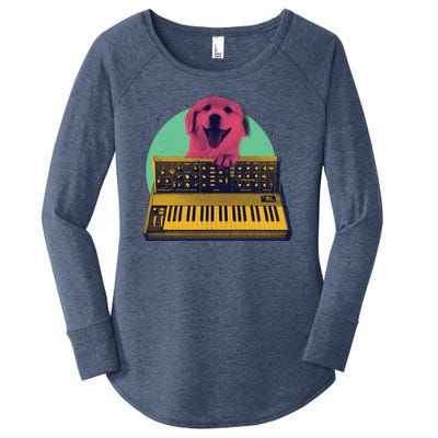 Dog Playing Piano Women's Perfect Tri Tunic Long Sleeve Shirt