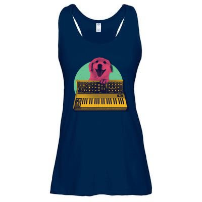 Dog Playing Piano Ladies Essential Flowy Tank