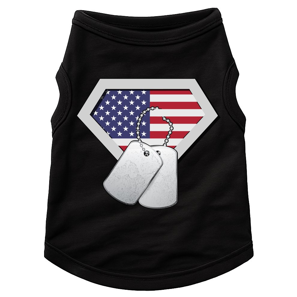 Dog Tag American Flag Superhero Emblem Doggie Tank