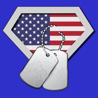 Dog Tag American Flag Superhero Emblem Tall T-Shirt