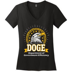 Department Of Government Efficiency Funny Trump 2024 Doge Women's V-Neck T-Shirt