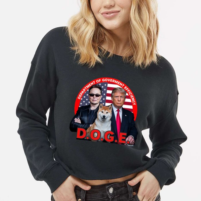 Department Of Government Efficiency D.O.G.E Doge Cropped Pullover Crew