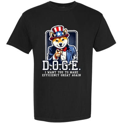 Department Of Government Efficiency Doge Uncle Sam Dog Garment-Dyed Heavyweight T-Shirt