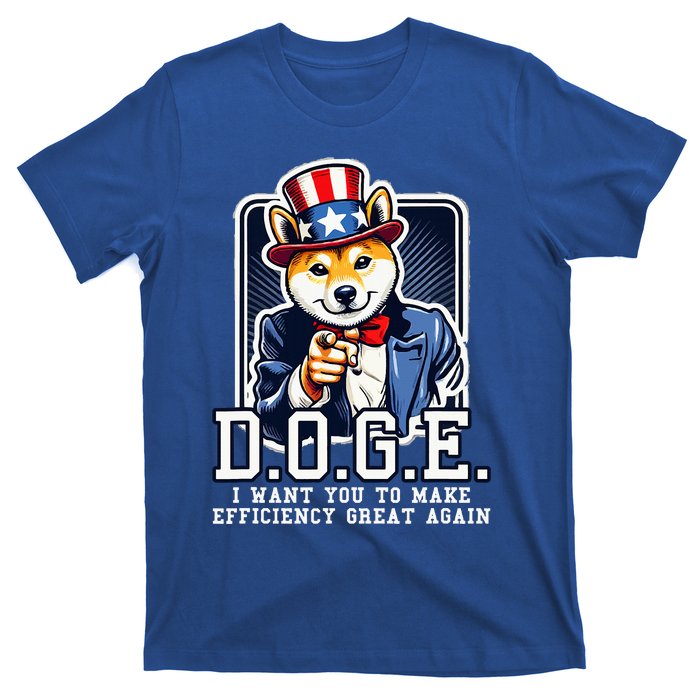 Department Of Government Efficiency Doge Uncle Sam Dog T-Shirt