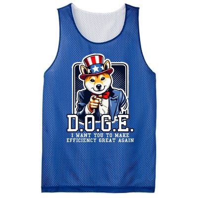 Department Of Government Efficiency Doge Uncle Sam Dog Mesh Reversible Basketball Jersey Tank