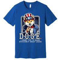 Department Of Government Efficiency Doge Uncle Sam Dog Premium T-Shirt