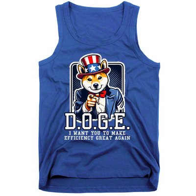 Department Of Government Efficiency Doge Uncle Sam Dog Tank Top