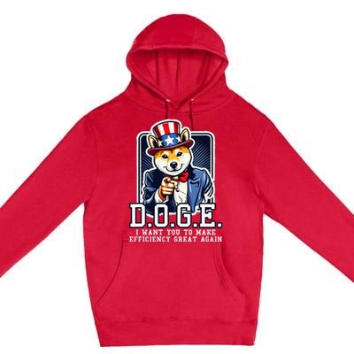 Department Of Government Efficiency Doge Uncle Sam Dog Premium Pullover Hoodie