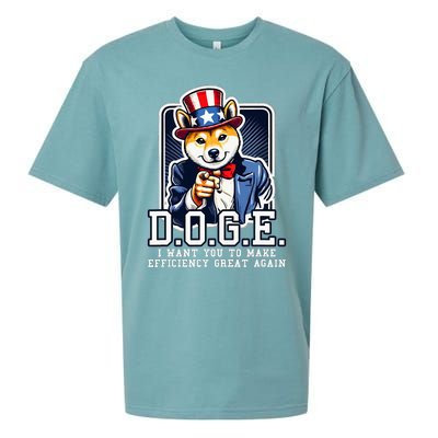 Department Of Government Efficiency Doge Uncle Sam Dog Sueded Cloud Jersey T-Shirt