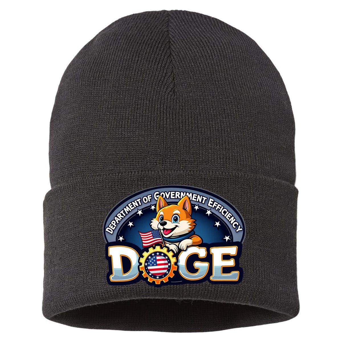 Department Of Government Efficiency Doge Sustainable Knit Beanie