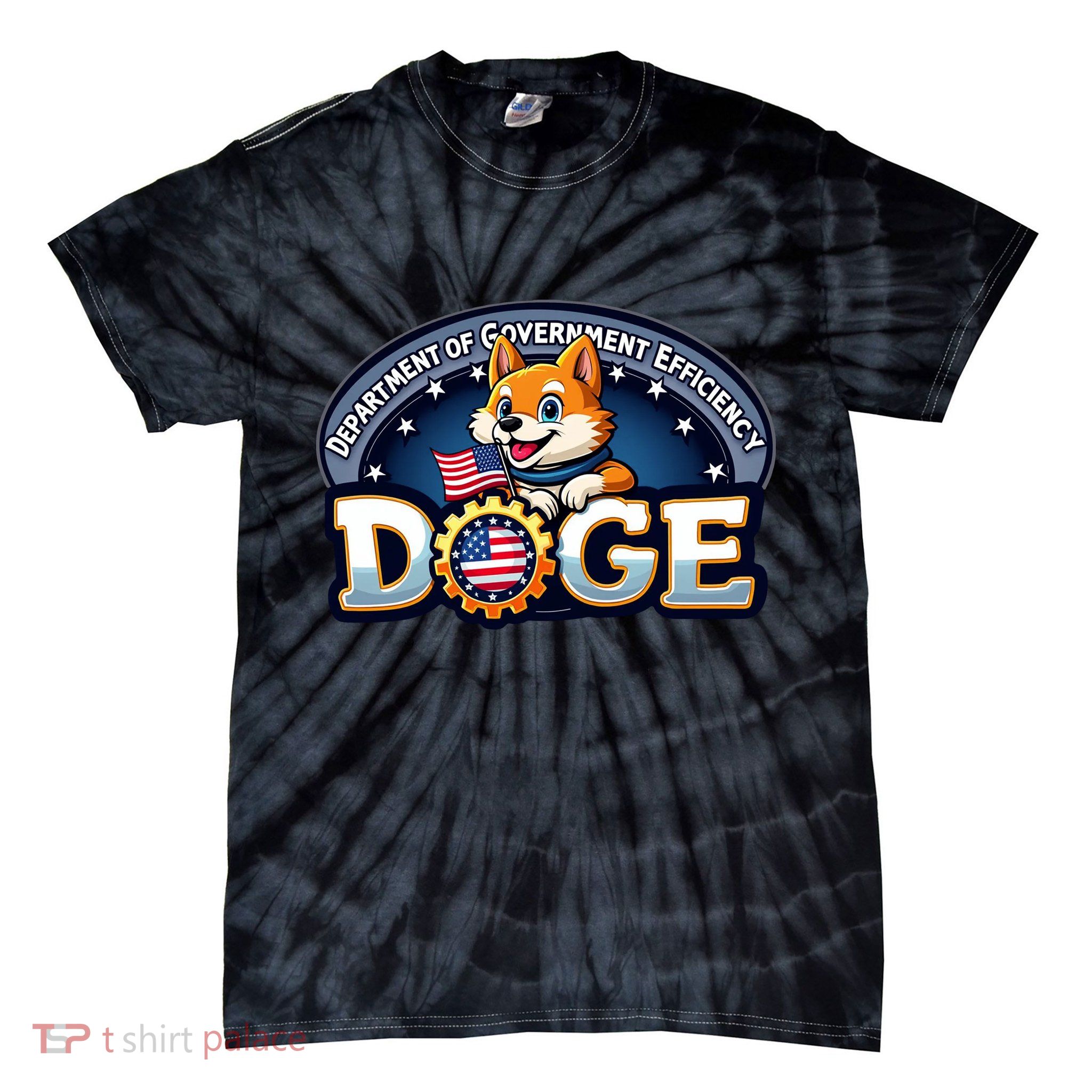 Department Of Government Efficiency Doge Tie-Dye T-Shirt