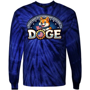 Department Of Government Efficiency Doge Tie-Dye Long Sleeve Shirt