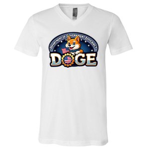 Department Of Government Efficiency Doge V-Neck T-Shirt