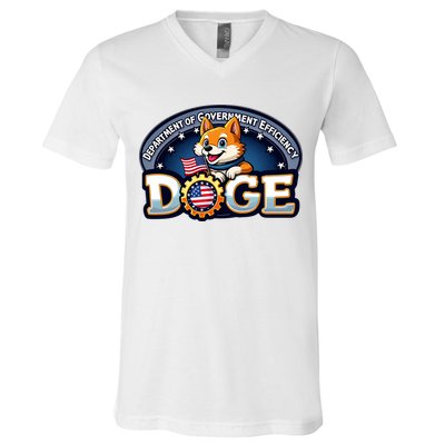 Department Of Government Efficiency Doge V-Neck T-Shirt