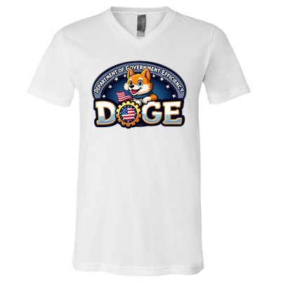 Department Of Government Efficiency Doge V-Neck T-Shirt