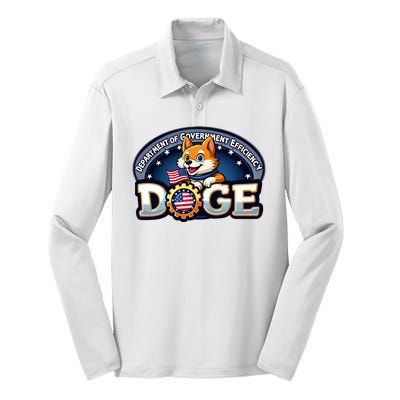 Department Of Government Efficiency Doge Silk Touch Performance Long Sleeve Polo