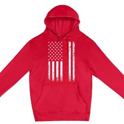 Dad Of Girl Outnumbered Vintage American Flag 4th Of July Premium Pullover Hoodie