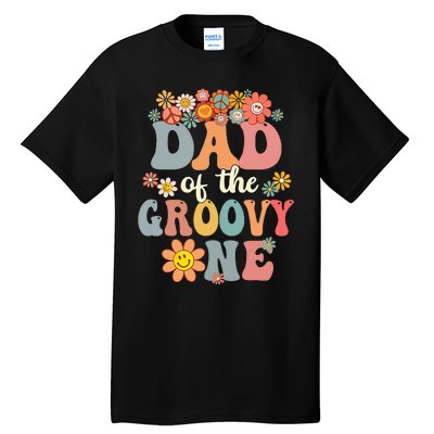 Dad Of Groovy One Matching Family 1st Birthday Party Tall T-Shirt