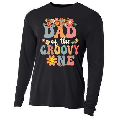 Dad Of Groovy One Matching Family 1st Birthday Party Cooling Performance Long Sleeve Crew