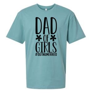 Dad Of Girls Funny Dad Girls Gift Sueded Cloud Jersey T-Shirt