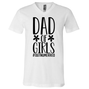 Dad Of Girls Funny Dad Girls Gift V-Neck T-Shirt