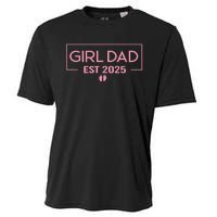 Dad Of Girl Est. 2025 Logo Dad Father Girl To Be 2025 Daddy Cooling Performance Crew T-Shirt