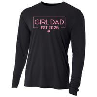 Dad Of Girl Est. 2025 Logo Dad Father Girl To Be 2025 Daddy Cooling Performance Long Sleeve Crew