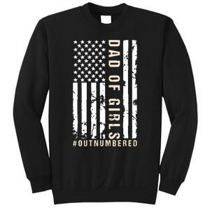 Dad Of Girl #Outnumbered Usa Flag Dad Of Girl Sweatshirt