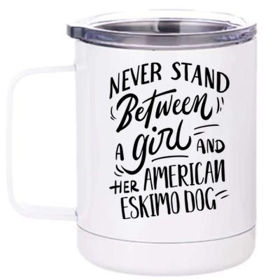 Dog Owner Gift A And Her American Eskimo Dog Gift 12 oz Stainless Steel Tumbler Cup