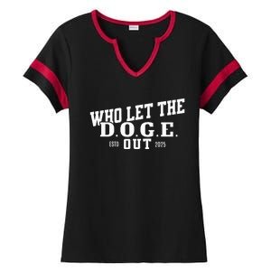 Dept Of Government Efficiency Who Let The D.O.G.E. Out Ladies Halftime Notch Neck Tee