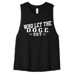 Dept Of Government Efficiency Who Let The D.O.G.E. Out Women's Racerback Cropped Tank