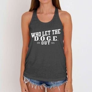 Dept Of Government Efficiency Who Let The D.O.G.E. Out Women's Knotted Racerback Tank