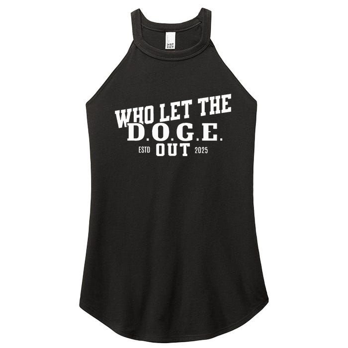 Dept Of Government Efficiency Who Let The D.O.G.E. Out Women's Perfect Tri Rocker Tank