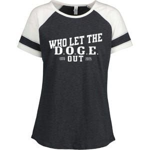 Dept Of Government Efficiency Who Let The D.O.G.E. Out Enza Ladies Jersey Colorblock Tee