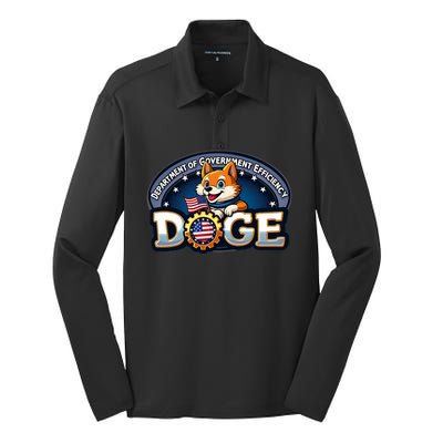 Department Of Government Efficiency D.O.G.E Elon Silk Touch Performance Long Sleeve Polo