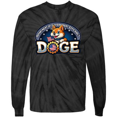 Department Of Government Efficiency D.O.G.E Elon Tie-Dye Long Sleeve Shirt