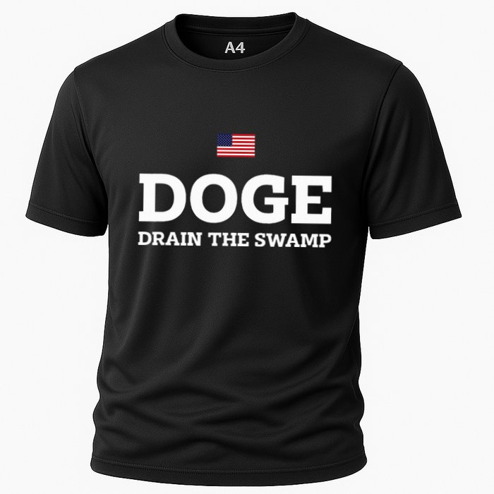 Department Of Government Efficiency Doge Drain The Swamp Cooling Performance Crew T-Shirt
