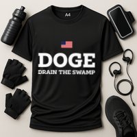 Department Of Government Efficiency Doge Drain The Swamp Cooling Performance Crew T-Shirt