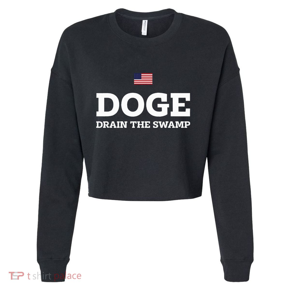 Department Of Government Efficiency Doge Drain The Swamp Cropped Pullover Crew