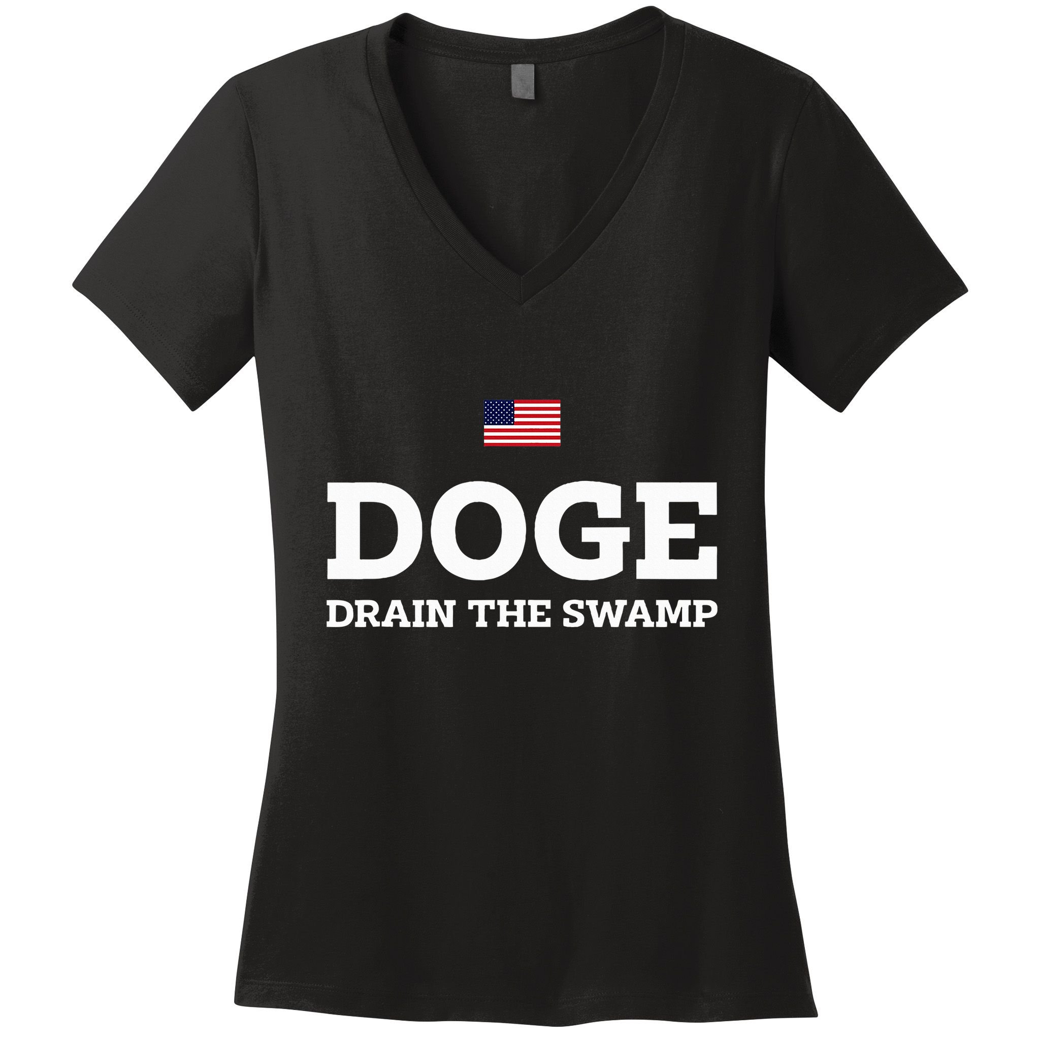 Department Of Government Efficiency Doge Drain The Swamp Women's V-Neck T-Shirt