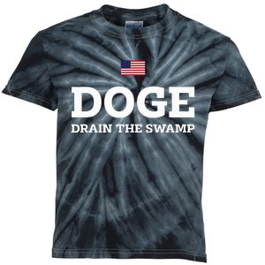 Department Of Government Efficiency Doge Drain The Swamp Kids Tie-Dye T-Shirt