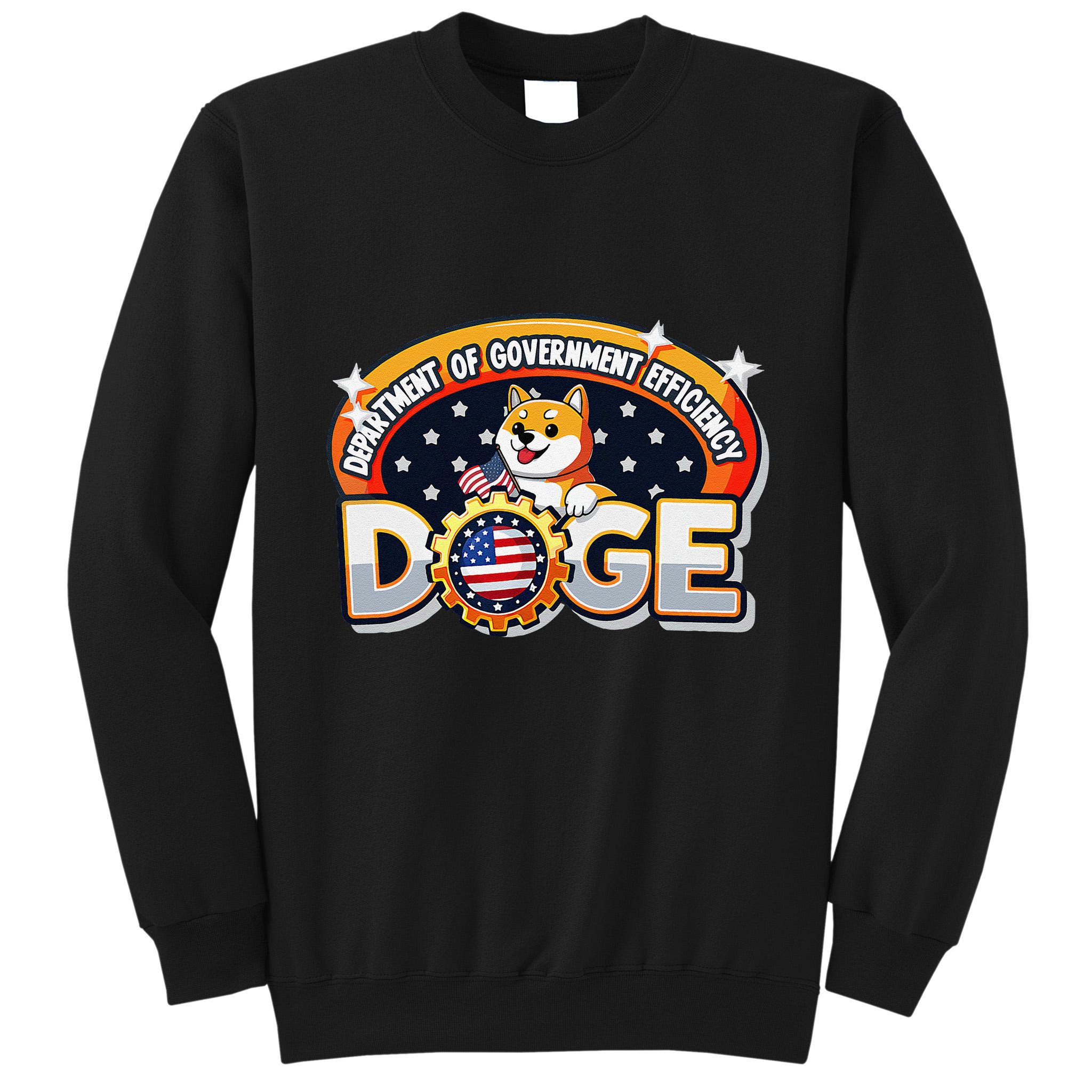 Department Of Government Efficiency Funny Doge Crypto Meme Tall Sweatshirt