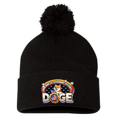 Department Of Government Efficiency Funny Doge Crypto Meme Pom Pom 12in Knit Beanie