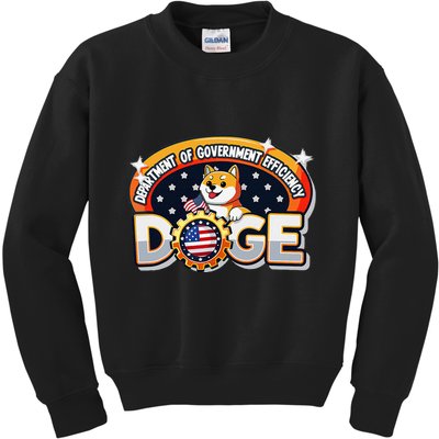 Department Of Government Efficiency Funny Doge Crypto Meme Kids Sweatshirt