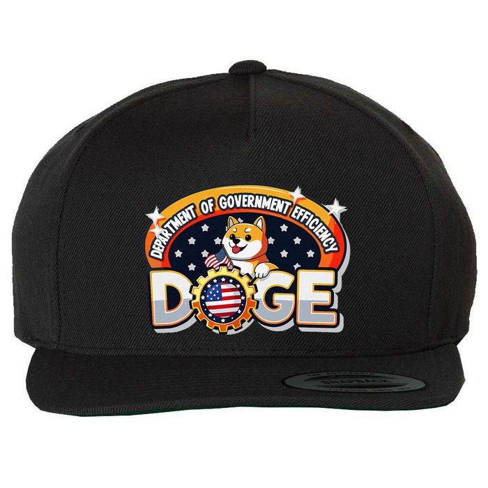 Department Of Government Efficiency Funny Doge Crypto Meme Wool Snapback Cap