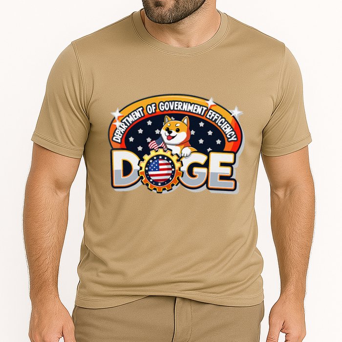 Department Of Government Efficiency Funny Doge Crypto Meme Cooling Performance Crew T-Shirt